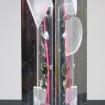 Trophée HPM Saint-Gobain, desing Alexandre Wimmer pour Saint-gobain 09/2005. dimensions 10x10x22 cm