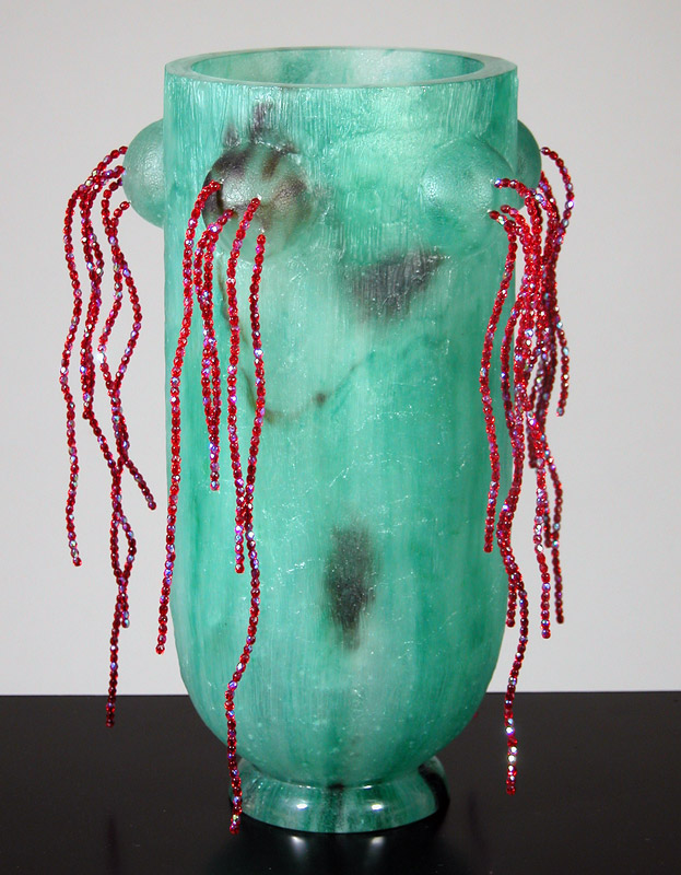 Vase aux perles, réf. 041203. épreuve 1/1. 12/2004 dimensions 22x22x33 cm